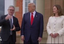 Trump and Starmer speak to journalists as they begin talks on Gaza and Ukraine, 28 July 2025