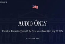President Trump Gaggles with the Press on Air Force One, July 29, 2025