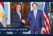 Secretary Rubio meets with Egyptian Foreign Minister Badr Abdelatty, 30 July 2025