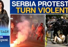 More than 50 people were arrested amid clashes at anti-government protests in Serbia on 14 August 2025.