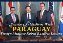 Secretary Rubio participates in a Memorandum of Understanding signing ceremony, 14 August 2025