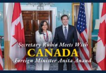 Secretary Rubio meets with Canadian Foreign Minister Anita Anand, 21 August 2025