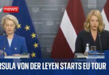 Ursula von der Leyen and Latvian Prime Minister Evika Silina hold joint news conference, 29 August 2025