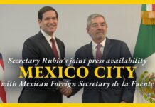Secretary Rubio Rubio’s joint press availability with Mexican Foreign Secretary de la Fuente, 4 September 2025