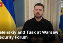 Zelenskiy and Polish PM Tusk Speak at Warsaw Security Forum, 29 September 2025