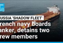 French navy boards Russia ‘shadow fleet’ ship, detains two, 1 October 2025