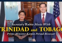 Secretary Rubio meets with Trinidad and Tobago Prime Minister Kamla Persad-Bissessar, 30 September 2025