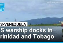 US warship docks in Trinidad and Tobago, putting more pressure on Venezuela, 27 October 2025