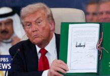 Trump speaks after participating in Israel-Hamas ceasefire deal signing ceremony, 13 October 2025