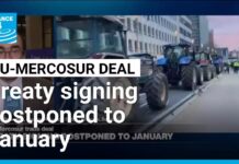Diplomats say EU-Mercosur treaty signing postponed to January, 18 December 2025