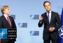 NATO Secretary General with U.S. Undersecretary of War. U.S., Elbridge Colby, 12 February 2026