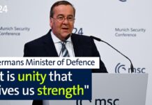 Pistorius warns the US against pursuing a policy of going it alone, MSC 2026, 14 February 2026