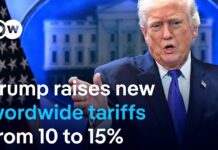 Trump raises worldwide tariffs from 10% to 15% defying Supreme Court ruling, 21 February 2026