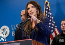 Noem holds news conference on U.S.-Mexico border wall progress, 4 February 2026