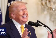 Trump holds news conference after Supreme Court strikes down his global tariffs, 20 February 2026