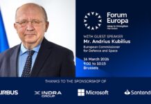 Forum Europa with Mr. Andrius Kubilius, European Commissioner for Defence and Space, 16 March 2026