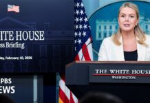 White House holds news briefing as partial government shutdown drags on, 18 February 2026